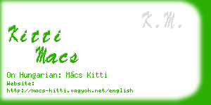 kitti macs business card