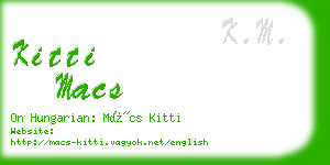 kitti macs business card